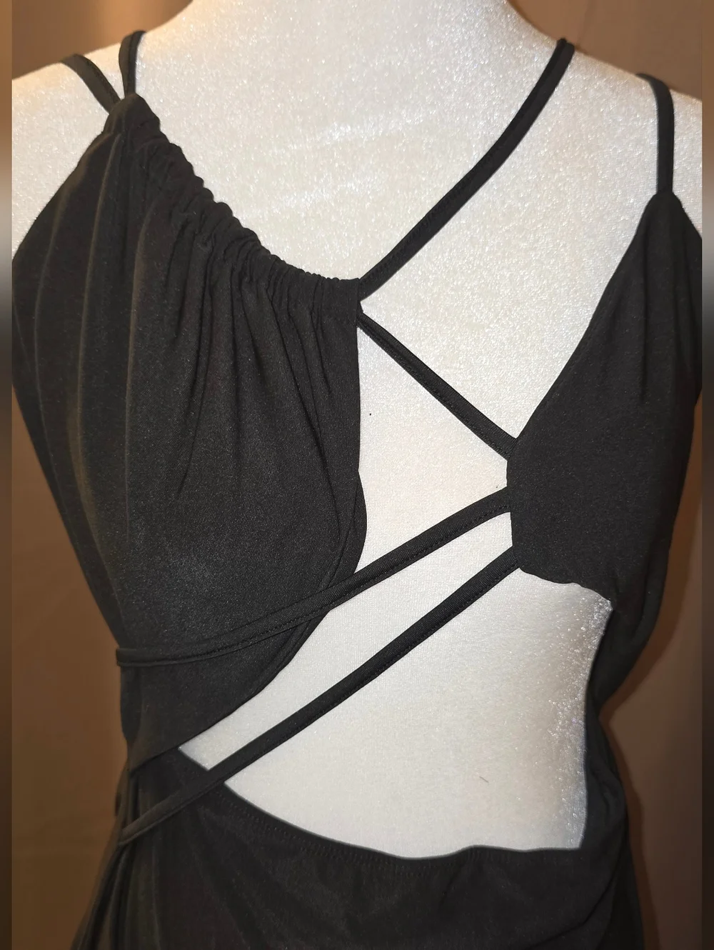 Cider Black Strappy Cutout Mini Dress - Picture 3 of 4